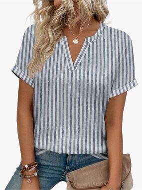 WIHOLL Womens Blouses Spring Tops Short Sleeve Shirts Dressy Casual Summer